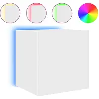 vidaXL Armoire TV murale avec lampes LED blanc 40,5x35x40 cm
