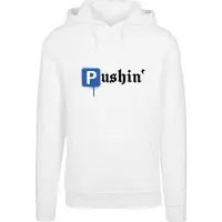 Mister tee Sweat-shirt 'Pushin P' bleu cobalt / noir / blanc