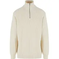 Urban Classics Rib Basic Half Zip Sweater Beige M Homme