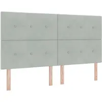 vidaXL Tête de lit LED avec rampes d'éclairage LED gris clair 180 cm velours