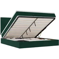 vidaXL Ottoman-lit avec matelas vert foncé 160x200 cm velours