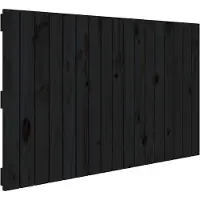 vidaXL Tête de lit murale noire 108x3x60 cm pin massif