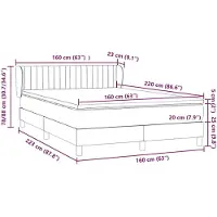 vidaXL Lit boxspring avec matelas rose 160x220 cm velours