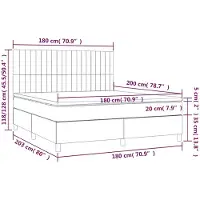 vidaXL Lit boxspring avec matelas vert foncé 180x200 cm velours