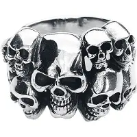 EtNox hard and heavy Bague Gothic de - Crânes - pour Homme - couleur argent - Taille XL