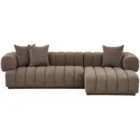Ebuy24 Ingrid canapé côté droit incluant 3 coussins décoratifs bruns.