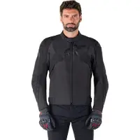 Alpinestars T-Jaws V4, veste textile imperméable ,Noir/Noir ,4XL