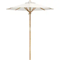 vidaXL Parasol de jardin , blanc crème, Ø 180 x 230 cm, en bambou