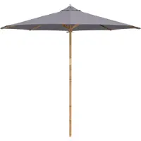 vidaXL Parasol de jardin, diamètre 270 x 260 cm, en bambou, forme ronde, gris foncé