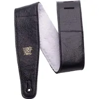 Ernie Ball 4137 sangle guitare en cuir réglable avec fourrure, noir