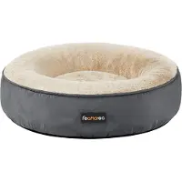 Feandrea Lit pour chien, lit pour chat, Donut, Ø 50 cm, gris foncé PGW050G02