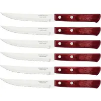 Tramontina Ensemble de couteaux à steak pour pizza, Couverts, Rouge, Argent