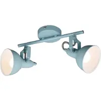 Briloner Plafonnier spot LEUCHTEN SOFT, 40 W, IP20, blanc-menthe, métal, excl. 2x E14, 30,4 x 18,1 x 10 cm