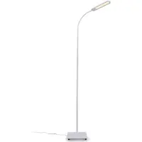 B.K.Licht Lampadaire salon blanc LED 6,5W luminosité réglable flexible fonction TOUCH, lampadaire moderne chambre bureau salle à manger