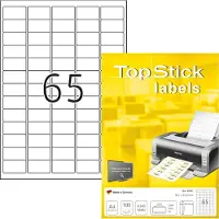 Topstick Étiquettes universelles, 38,1 x 21,2 mm, blanches autocollantes, adhésives permanentes
