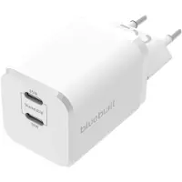 BlueBuilt Chargeur Power Delivery avec 2 Ports USB-C 65 W Blanc