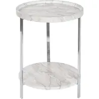 DKD Home Decor Table d'appoint - DKD HOME DECOR - Modèle Standard - Métal et MDF - Blanc - 40x40x53 cm