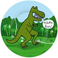 Petit Jour Paris Assiette - Mélamine - Dinosaur - - UneTaille - Assiette