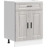 vidaXL Armoire basse de cuisine Porto Gris Sonoma Matériau dérivé du bois