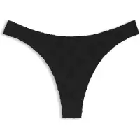 HUGO Bas de bikini brésilien en tissu éponge stretch avec logos empilés