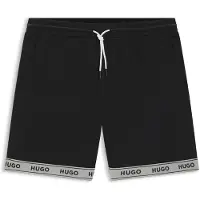 HUGO Short de bain en maille filet avec ruban logoté en jacquard