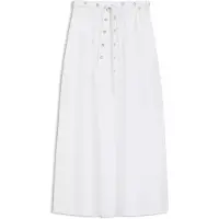 BOSS pour femme. 50559088 Jupe maxi en popeline de coton avec ceinture ajourée blanche (38), Casuel, Classique