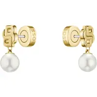 BOSS Boucles d’oreilles dorées à monogramme Double B