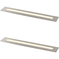 QAZQA Lot de 2 spots de sol modernes acier 50 cm LED incluse IP65 - Eline