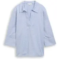Tom Tailor Chemisier bleu-gris / blanc