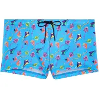 Hom Shorts de bain ' Swim Shorts Lido ' bleu / bleu clair