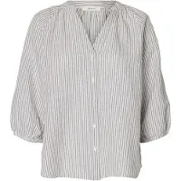 Selected Cleo-alberta Linen Blend 3/4 Sleeve Shirt Blanc 44 Femme