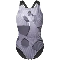 Arena Maillot de bain 'Depth V Back' gris foncé / noir / blanc