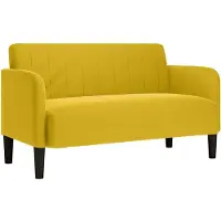 vidaXL Canapé deux places jaune 109 cm velours