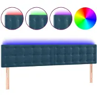 vidaXL Tête de lit LED bleu foncé 180x5x78/88 cm velours