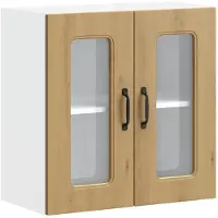 vidaXL Armoire de cuisine suspendue avec porte vitrée Kalmar Chêne Artisan Matériau dérivé du bois