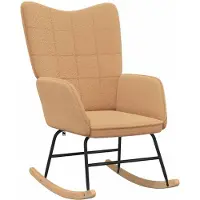 vidaXL Fauteuil à bascule Beige Tissu Sherpa