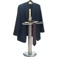 Idimex Valet De Chambre Fabio Chevalet De Nuit Portant Pour Vêtements, Structure En Métal Laqué Et Finition En Mdf Chêne Sonoma