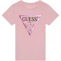 GUESS T-Shirt rose / rose foncé / noir