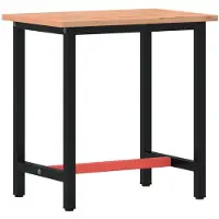 vidaXL Établi 80x55x81,5 cm bois massif hêtre et métal