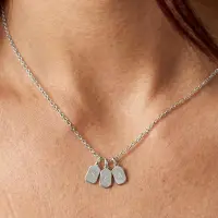 Yoursurprise Collier initiale - Rectangle - Argent - 3 pièces
