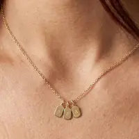 Yoursurprise Collier initiale - Rectangle - Or - 3 pièces