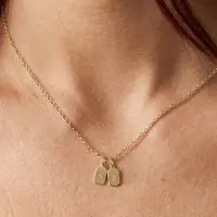 Yoursurprise Collier initiale - Rectangle - Or - 2 pièces
