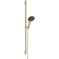 Hansgrohe Ensemble de douchette Raindance Alive Select S, 125, 3 jets, EcoSmart, avec barre de douche Unica S Puro de 90 cm, finition bronze brossé
