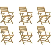 vidaXL Chaises de jardin 6 pcs. Pliable 54,5x61,5x86,5cm bois massif acacia