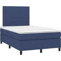 vidaXL Lit boxspring avec matelas bleu 120x190 cm Tissu