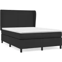 vidaXL Lit boxspring avec matelas noir 140x200 cm similicuir