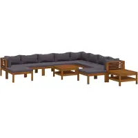 vidaXL Ensemble de salon de jardin de 12 pièces avec revêtement en bois massif d'acacia