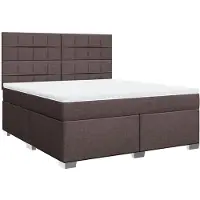 vidaXL Lit boxspring avec matelas brun foncé 180x200 cm Tissu