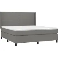 vidaXL Lit boxspring avec matelas gris foncé 180x200 cm Tissu
