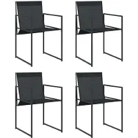 vidaXL Chaises de jardin 4 pcs. noir acier et textilène